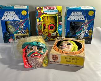 (6pc) Character Toy Masks | Vintage toy masks including Star Wars and more.