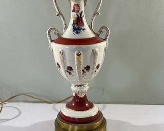 (11pc) French Art Deco Table Lamp | 
Louis XVI style art deco ceramic base table lamp. - h. 26 x w. 6 in
