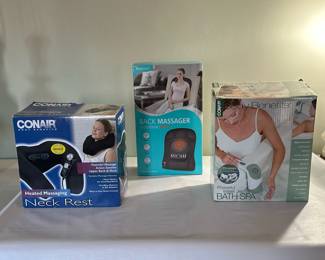 (3pc) Electric Neck Massagers | Assortment of neck massagers including Conair neck rest and more.