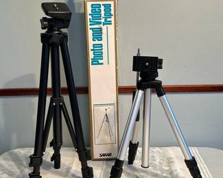 (2pc) Tripods for Cameras/Camcorders | Pair of vintage tripods for cameras and videocameras.