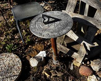 Sun Dial on Old Iron Base