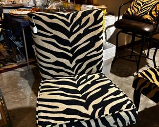 Zebra Fabric Parson Chairs