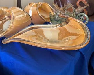 Iridescent  Vintage Leaf Bowl