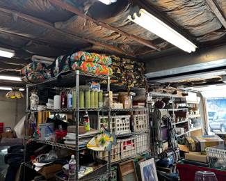 Patio Cushions, candles, accents.  Crates hold music  and 5th grade lesson plans