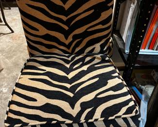 Zebra Print Parsons Chairs