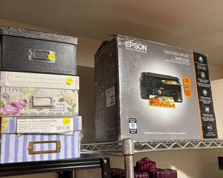 Epson Printer - like new.  Storage Boxes