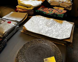 Placemats, runners, tab le cloths of all sizes, sheets - queen, curtains and valences