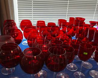 Ruby Red Wine Goblets - some are Mikasa
