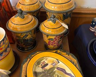 Cannisters and serving Platters made in Italy