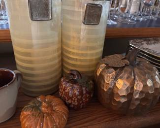 Seasonal decor featured here a unique assortment of pumpkins