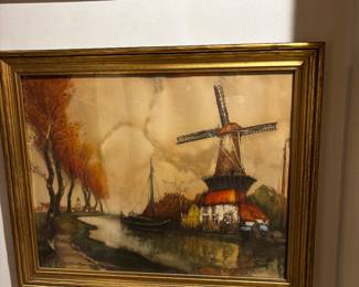 Windmill framed print - Julien Van Santen "The River in Flanders print