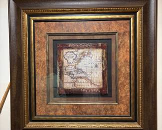 Framed Old World Map