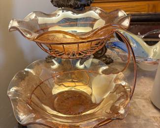 2 tier Irridescent Bowl Set