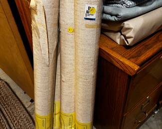 Fabric of all kinds.  Grass type wallpaper