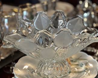 Fruit Etched Crystal Bowl