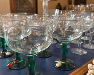 Cactus stem margarita glasses