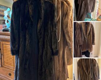 3 full length Fur Coats… 1 long Fur Jacket