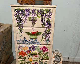 Hand Painted 4 Drawer Small Dresser