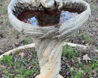 Cement Angel Bird Bath