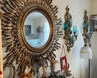 70's/80's Gilded Rasin Sunburst Mirror