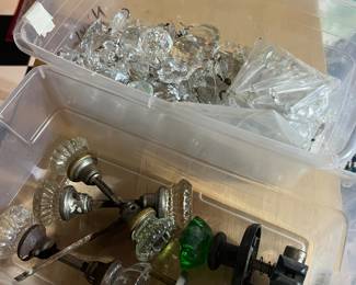 Glass doorknobs & Chandelier Prisms  