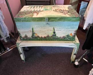 Hand painted Wooden Box with stand