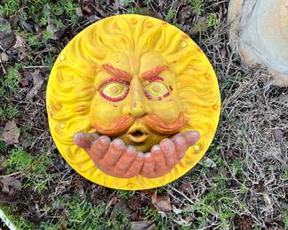 Pottery Sun Face Bird Feeder