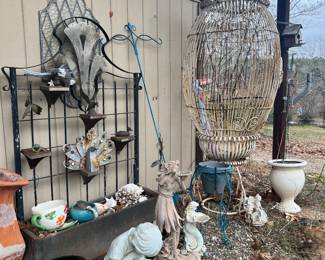 Huge Bird Cage & So much Yard Decor !!!