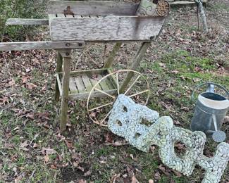 Wood cart and Beach deco