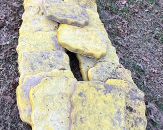 Yellow Painted Stepping Stones