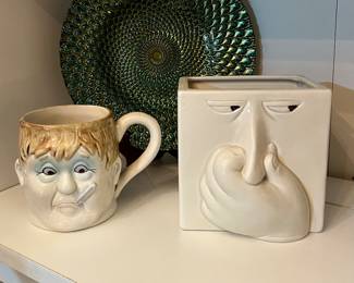 Vintage Fitz & Floyd Baking soda holder & mug