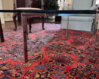 Mid-Century Chrome and Glass Coffee Table. Measures 40" x 40" x 17" H. Photo 2 of 3.