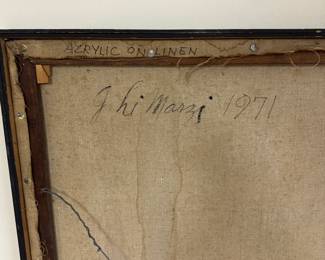 "Fantasy on Male & Female," Original Acrylic on Linen. Signed on Back by Artist, Joseph Limarzi. Photo 2 of 3.