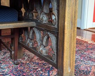 Italian Renaissance Farm House Extension Dining Table with Self Storing Leaves. As Shown, Table Measures 44" W x 90" L. Photo 6 of 6.