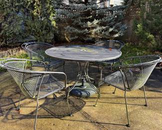 Wrought Iron 5-Piece Dining Set.