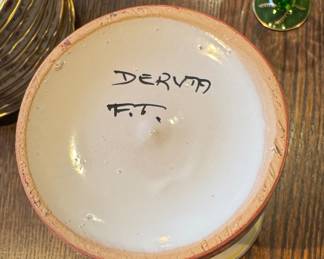 Deruta Ceramic Carafe / Vase. Measures 8" H. Photo 3 of 3.