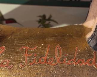 "La Fidelidad" (Fidelity) Folk Art Clay Dog Sculpture. Measures 17" H x 13" W. Photo 3 of 3.