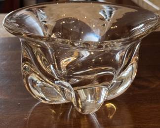 Steuben Signed Crystal Pinch Base Bowl. Photo 1 of 2.