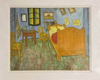 "The Bedroom," Vincent Van Gogh. Matted Print from The Art Institute of Chicago. Photo 1 of 2.