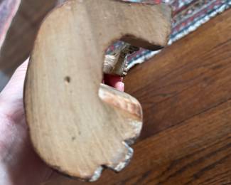 Pair of Japanese Hand-Carved Wood Figurines. Each Measures 16" H. Photo 3 of 4.