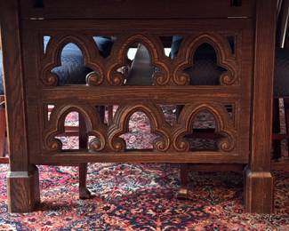 Italian Renaissance Farm House Extension Dining Table with Self Storing Leaves. As Shown, Table Measures 44" W x 90" L. Photo 4 of 6.