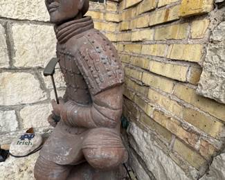 Ma Shi'ao Replica Qin Dynasty Terracotta Warrior - The Archer. Measures 4.75' H x 2.51' W x 2.75' D. Photo 3 of 3.