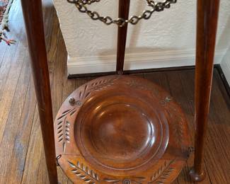 Hardwood Tripod Hall Tree. Measures 60" H x 25.5" W. Photo 2 of 5.