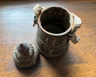 Moroccan Metal Jar. Photo 2 of 2.