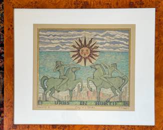 "City in a Garden," Lithograph, Artists Proof. Signed by Artist Robert Klunk. Photo 1 of 4.