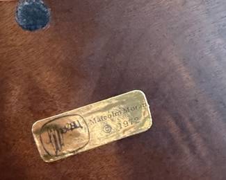 Copper Mounted on Wood. Stamped by Artist, Malcolm Moran. 1972. Photo 2 of 2.