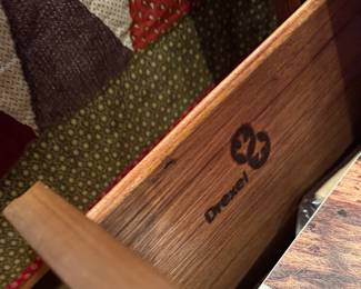 Mid-Century Drexel Furniture Two-Door Walnut Campaign Style Cabinet with Drawer and Brass Fittings. Doors Need Adjusting. Measures 30" x 18" x 29" H. Photo 2 of 2.