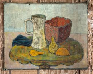 Still Life. Original Oil on Canvas. Artist Unknown.