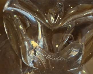 Steuben Signed Crystal Pinch Base Bowl. Photo 2 of 2.