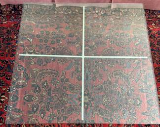 Mid-Century Chrome and Glass Coffee Table. Measures 40" x 40" x 17" H. Photo 3 of 3.